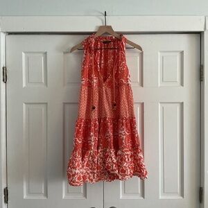 Chelsea & Theodore Red and White Mini Dress